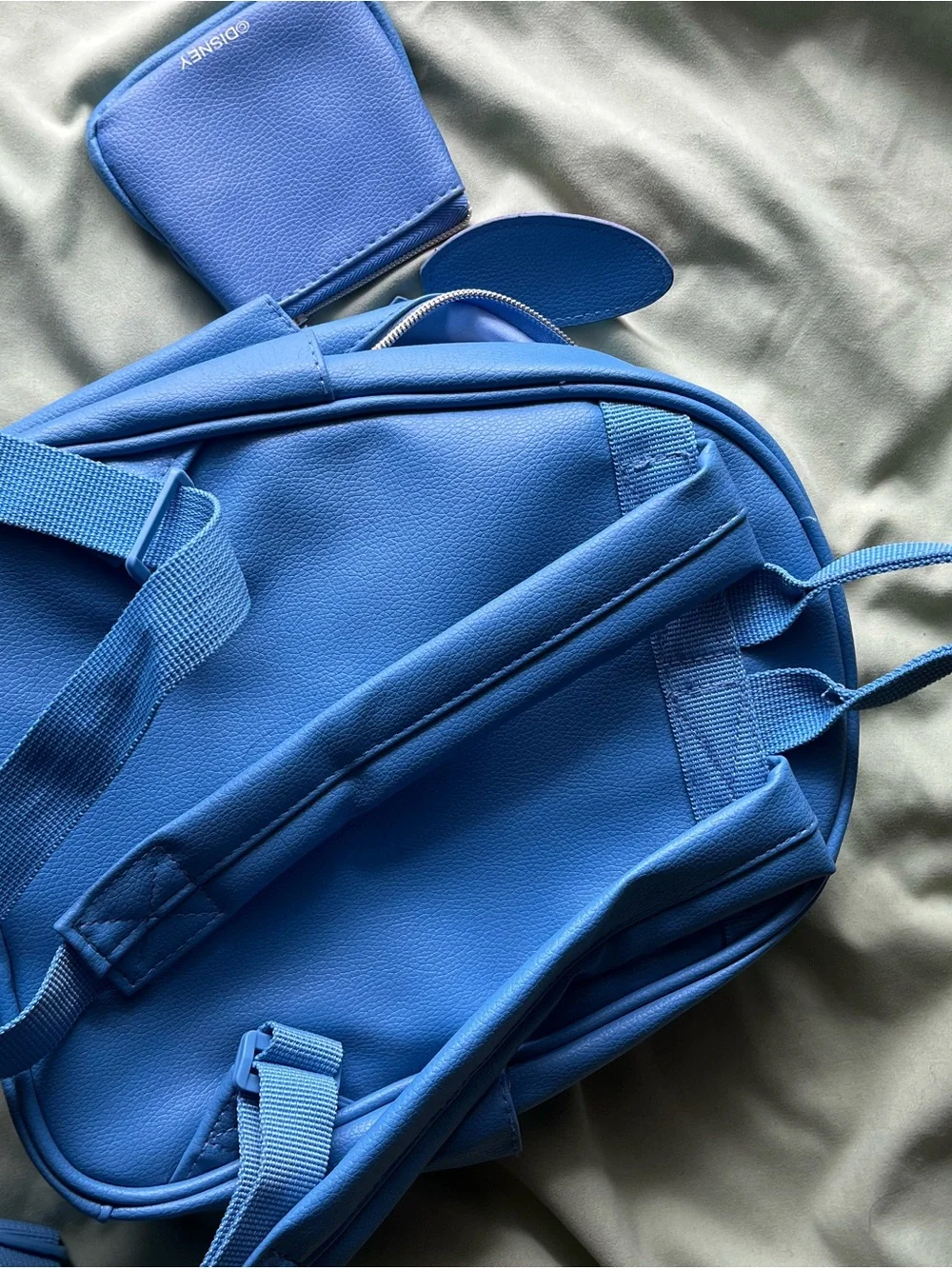 Disney Blue Stitch Mini Backpack with Pink Ear Accents
